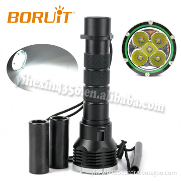 Boruit EFL0733 Magnetic Rotating Switch Waterproof Aluminum Alloy Diving Flashlight